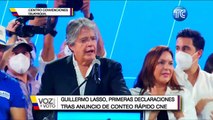 VIDEO | La reacción de Guillermo Lasso tras conocer los primeros resultados