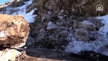 Dağdan kopan kaya parçaları nedeniyle Şemdinli-Yüksekova yolu kapandı