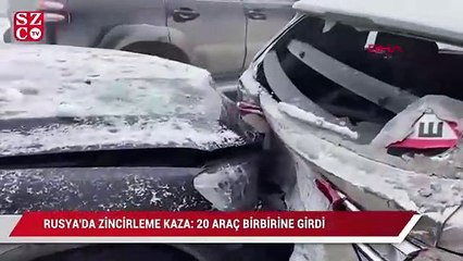 Video herunterladen: Rusya'da zincirleme kaza: 20 araç birbirine girdi