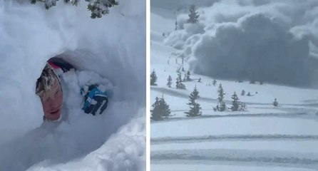 Kar küreme aracının üzerine çığ düştü