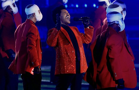 The Weeknd rocked a Givenchy suit jacket dripping in crystals for the Super Bowl Halftime show