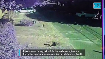 Las cámaras de seguridad de los vecinos captaron a los delincuentes momentos antes del violento episodio
