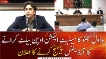 Chairman PPP Bilawal Bhutto Zardari addresses press conference in Bilawal House Karachi