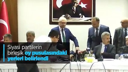 Siyasi partilerin birleşik oy pusulasındaki yerleri belirlendi