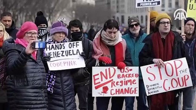 Beyaz Saray önünde Nicolas Maduro'ya destek gösterisi