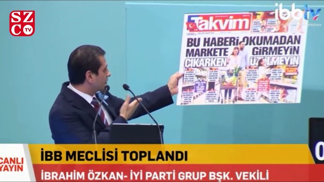 İBB Meclisi'nde Sözcü'nün manşetini gösterdi: Ülkenin özeti bu kardeşim!
