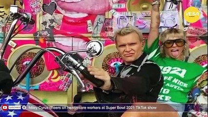 Miley Cyrus cheers on health care workers at Super Bowl 2021 TikTok show
