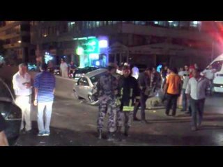 اصطدام ثلاث سيارات في شارع مكة