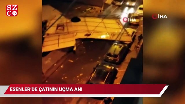Esenler’de çatının uçma anı kameraya yansıdı