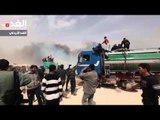 جريدة الغد - حريق هائل وأعمال شغب في الزعتري