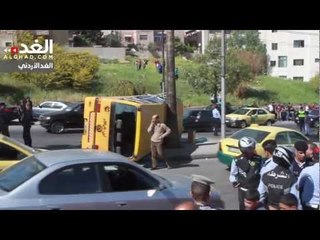 تدهور باص مدرسة في راس العين