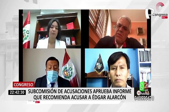 Aprueban informe que recomienda acusar a Edgar Alarcón por enriquecimiento ilícito
