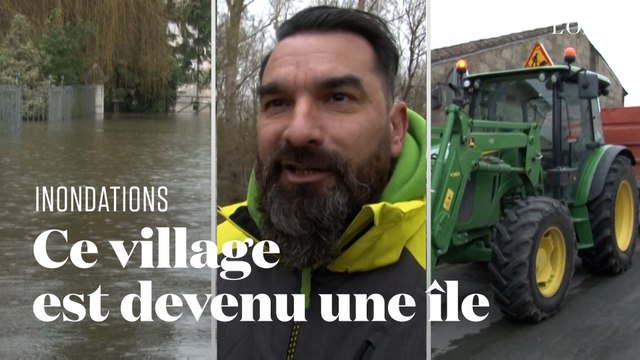 Les inondations ont transformé le village de Courcoury en île