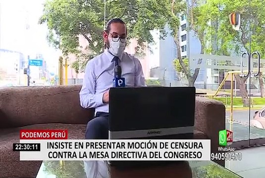 Podemos Perú insiste en presentar Moción de Censura contra la Mesa Directiva del Congreso