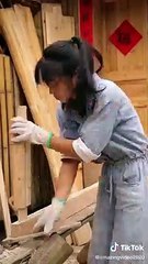 Girl make Homemade refrigerator