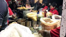 Indian fast worker prepares Bhel Puri __ Street food in India __ Fast food preparation