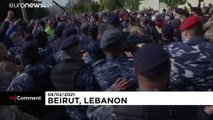 شاهد: اشتباكات عنيفة بين محتجين  وقوات الأمن في لبنان