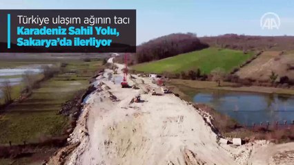 Türkiye ulaşım ağının tacı Karadeniz Sahil Yolu, Sakarya'da ilerliyor