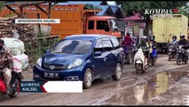 Jalur Utama Angkutan Bertonase Besar Lumpuh, Jalan Gubernur Syarkawi Rusak Parah Akibat Banjir