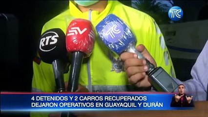 Cuatro detenidos y dos carros recuperados en operativo de la Policía Nacional