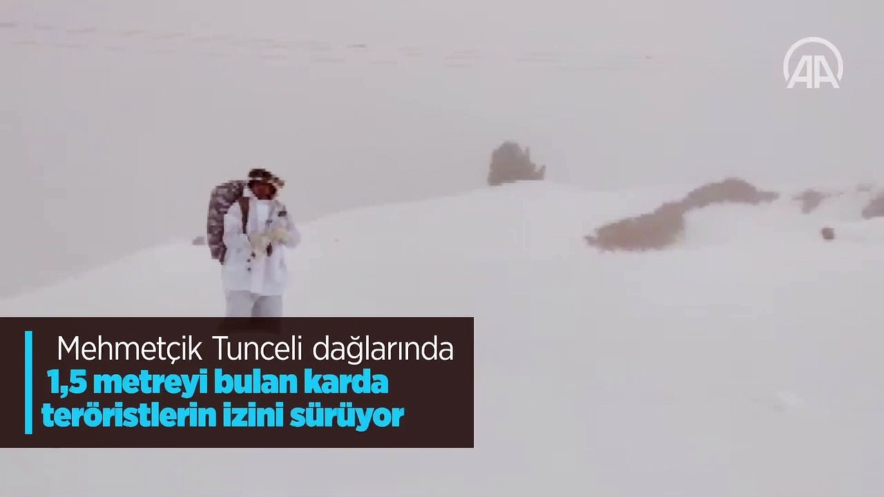 Mehmetçik Tunceli dağlarında 1,5 metreyi bulan karda teröristlerin izini sürüyor