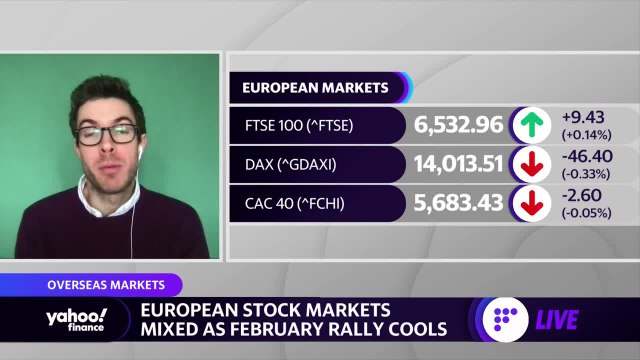 European stock markets mixed as February rally cools
