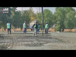 البدء بأعمال الفرشة الاسمنتية المدعمة بالحديد لغايات إنشاء المستشفى الميداني في عمان