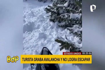 Turista logra grabar avalancha minutos antes de quedar sepultado