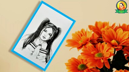 How to draw a girl with ponytail hairstyle | face drawing | How to draw a girl with beautiful hairstyle