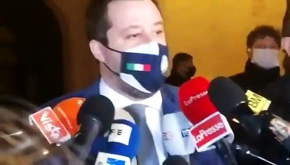 Matteo Salvini dopo l'incontro con Mario Draghi