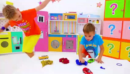 Vlad and Niki pretend play with Magnet balls - Funny story for kids