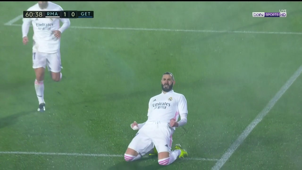 GOAL: Karim Benzema - Real Madrid 1-0 Getafe