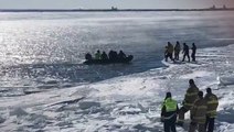Crews rescue fishers stranded by separated ice on Lake Superior