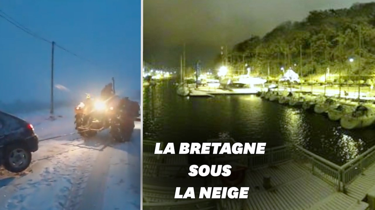 Les images des chutes de neige en Bretagne