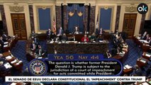 El Senado de EEUU vota que el segundo ‘impeachment’ contra Trump es constitucional