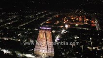 Largest Hindu temple in world_ Sri Ranganatha Temple or Srirangam in Tamil Nadu _ Aerial night view