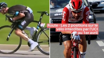 Route - Les 2 positions sur le vélo interdites par l'UCI au 1er avril
