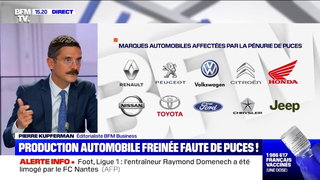 Automobile: la production mondiale ralentie par la pénurie de puces électroniques