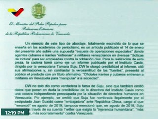 Venezuela rechaza tendencioso ataque editorial del medio estatal DW alemán contra su pueblo