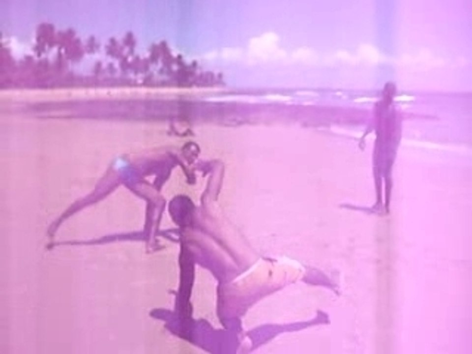 Capoeira masters practicing on a Brazilian beach Feb 08 2/2
