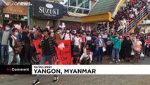 شاهد: استمرار المظاهرات ضد انقلاب ميانمار لليوم الخامس على التوالي