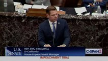 House manager Eric Swalwell says he texted his wife amid the siege, 'I love you and the babies. Please hug them for me.'