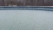 Frigid temperatures freeze pool in Oklahoma