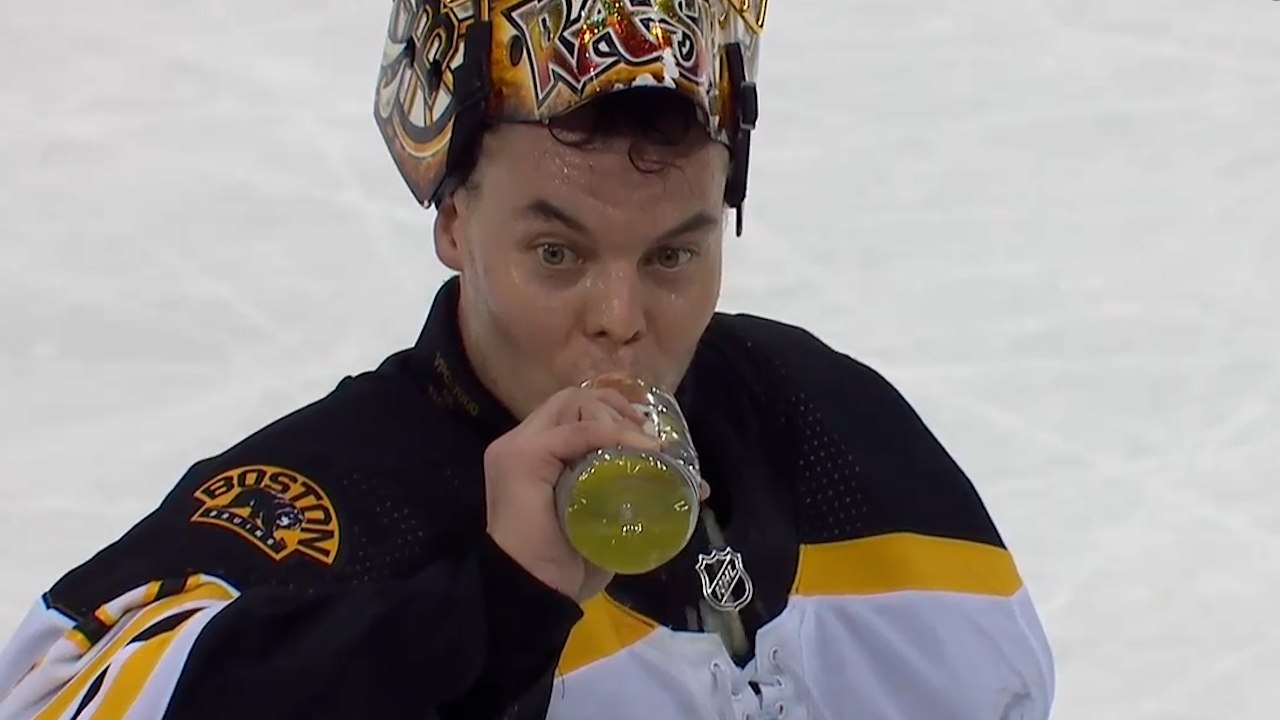 Bruins have a laugh as Tuukka Rask mistakenly leaves the net