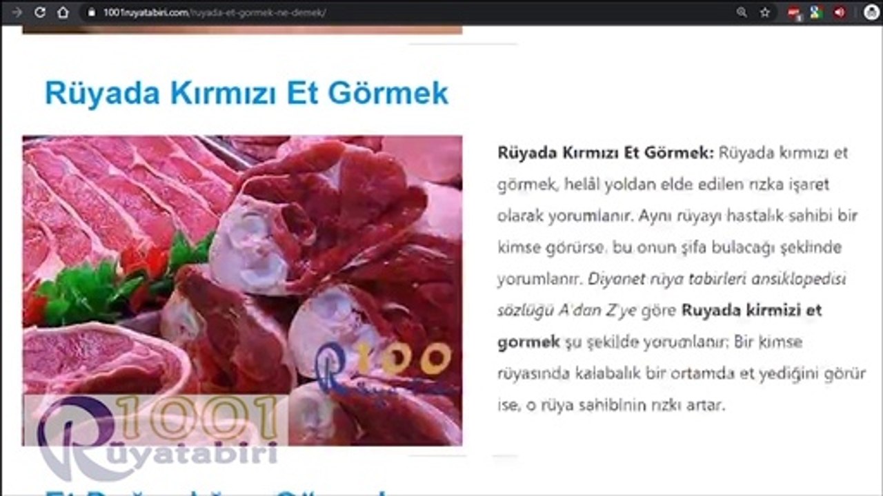 Rüyada çiğ et görmek ne demek-diyanet-hayvan eti görmek-kurbanlık