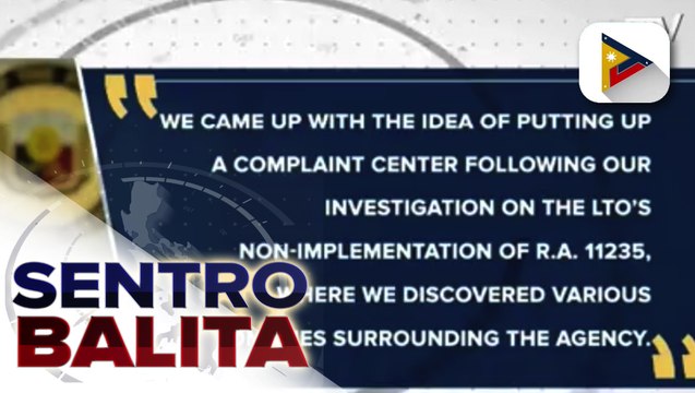 Online complaint desk para sa hinaing ng publiko sa serbisyo ng LTO, inilunsad ng Senate Blue Ribbon Committee; committee report sa mga pagdinig kasama ang DOTr at LTO, isusumite sa susunod na linggo