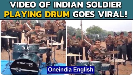 Indian soldier effortlessly playing drums is a big hit: Watch| Oneindia News