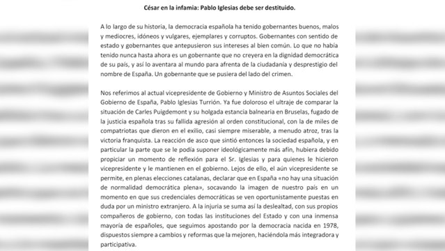 Casi 200 personalidades piden cesar a Iglesias, quien se reafirma en sus palabras
