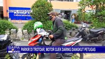 Trotoar Dijadikan Pangkalan Dadakan, Belasan Pengemudi Ojek Online Ini Terjaring Razia Parkir Liar