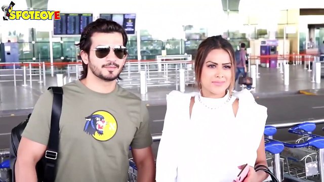 Neha Kakkar, Rohanpreet Singh, Arjun Bijlani with wife & Adah Sharma at the Airport